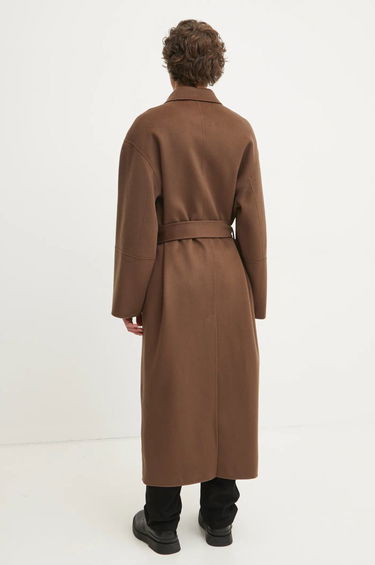 Палта Nanushka Wool Overcoat with Belted Waist Кафяво | NM24FWJK02678, 2
