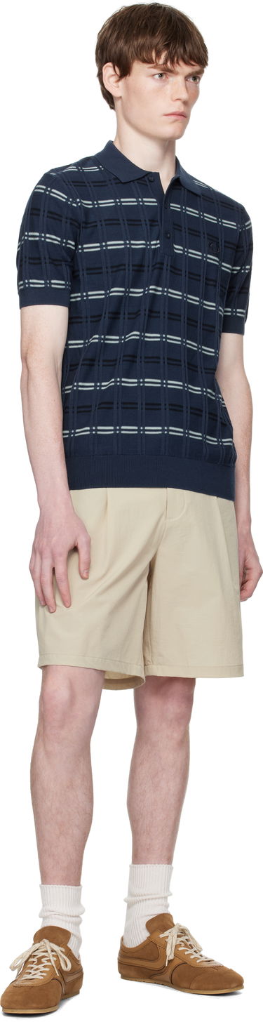 Поло тениска Fred Perry Fred Perry Striped Rib Knitted Polo Синьо | K9751, 3