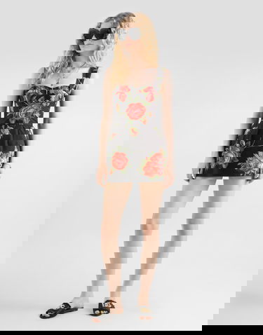 Pокля Dolce & Gabbana Rose Bouquet-print Cotton Dress Многоцветен | F7BB8THS5UTHN5ZN, 1