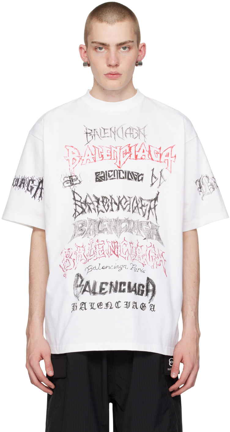 希少【BALENCIAGA】AIメタル オーバーサイズ Tシャツ 正規品 定価9.8万 BALENCIAGA ロゴプリントオーバーサイズT