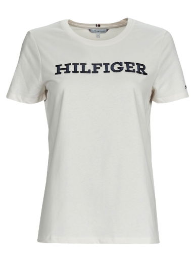 Тениска Tommy Hilfiger T shirt MONOTYPE EMB Бежово | WW0WW40057-AC0