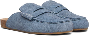 Кецове и обувки JW Anderson JW Anderson Felt Stitch Loafer Mules Синьо | LF0078-LA0380, 3