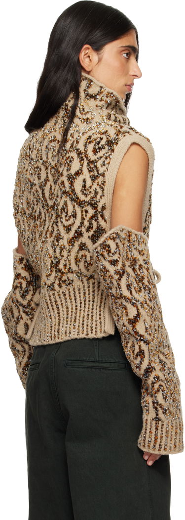 Ръкавици Dries Van Noten Dries Van Noten Jacquard Arm Warmers Бежово | 252-011245-2734, 2