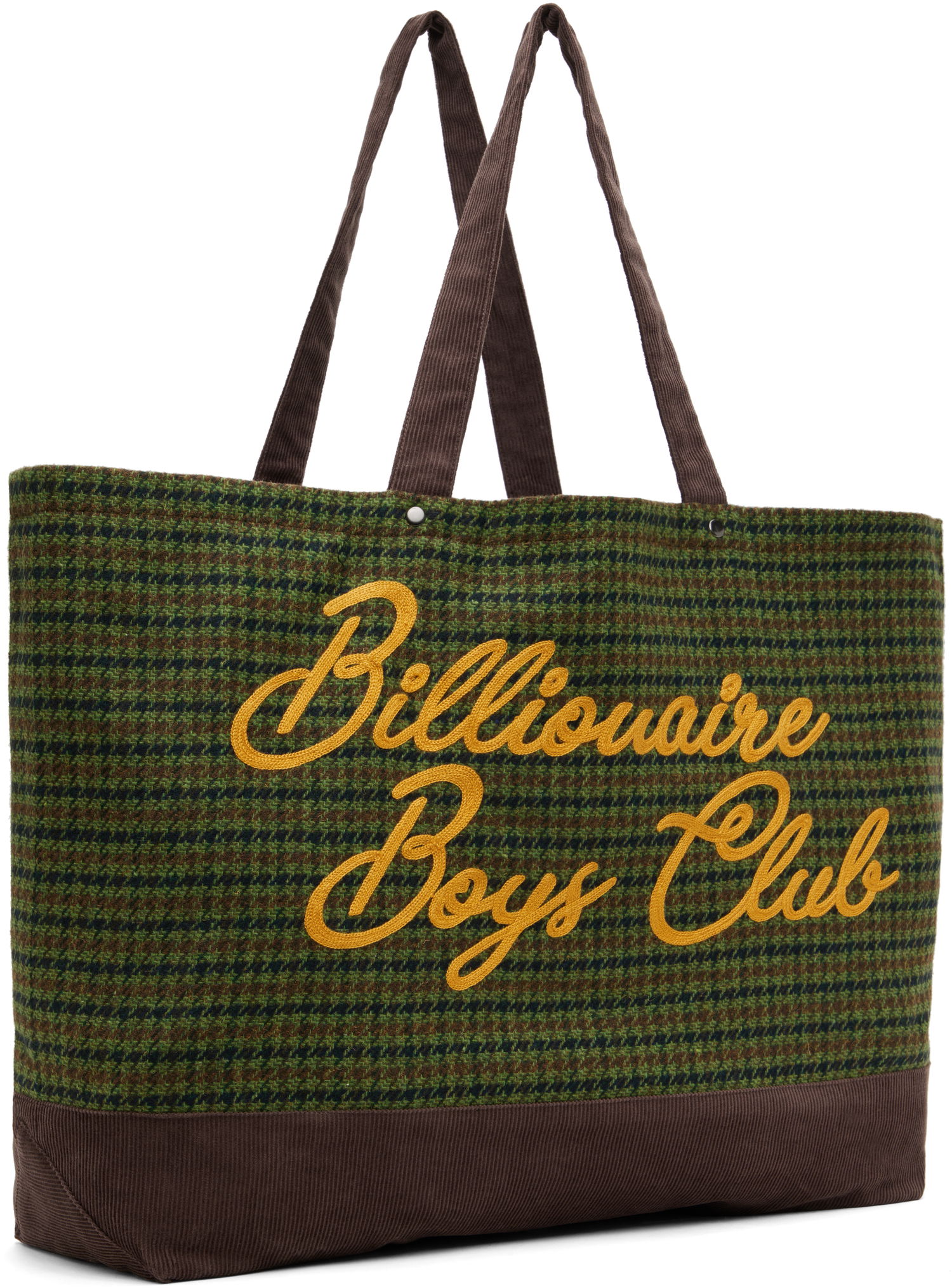 Голяма пазарска чанта BILLIONAIRE BOYS CLUB Script Check Tote Bag Зелено | B24483, 1
