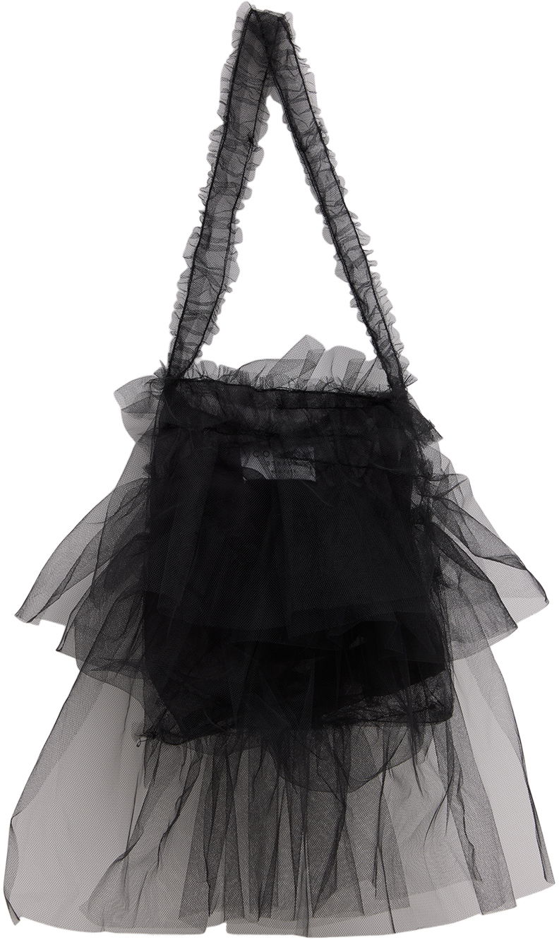 Голяма пазарска чанта Collina Strada Collina Strada Extra Small Mist Tulle Tote Bag Черно | XX9019 TULLE, 1