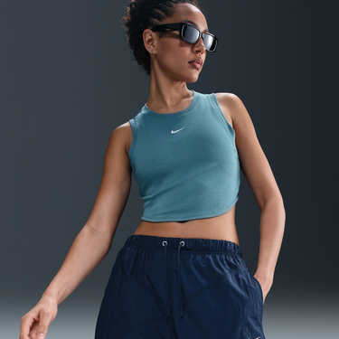 Потник Nike Sportswear Chill Knit Ribbed Slim Cropped Tank Top Тюркоазено | FB8279-006, 3