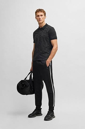 Поло тениска BOSS BOSS Circle Jacquard Polo Shirt Черно | 50538191, 1