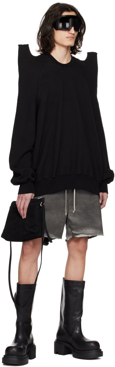 Чанта през рамо Rick Owens Rick Owens Adri Suede Shoulder Bag Черно | RA01D0427 LCK, 3