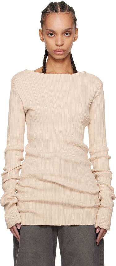Пуловер Entire Studios Entire Studios Arches Ribbed Knit Sweater Бежово | ES2716BU, 0