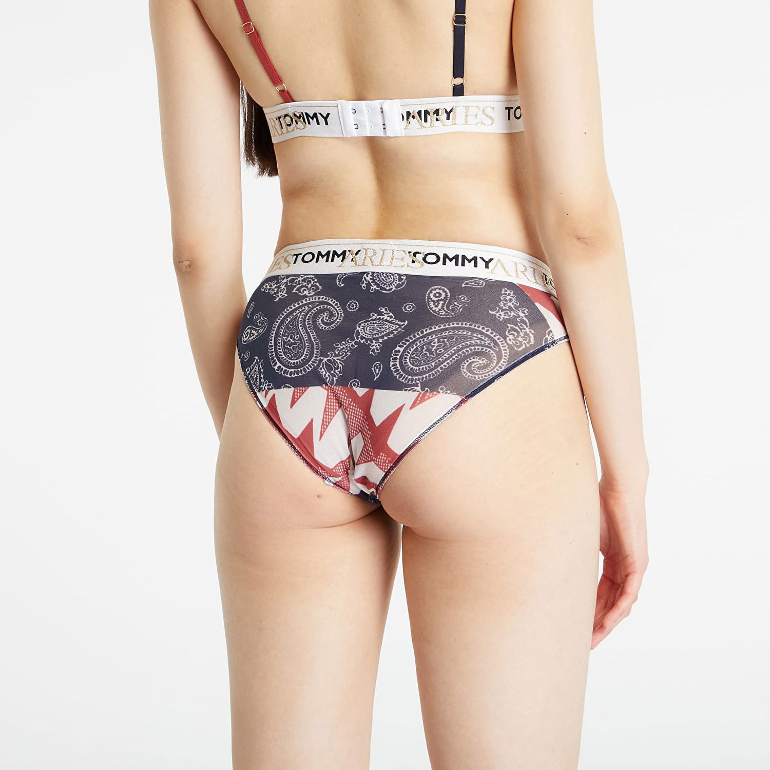 гащички Tommy Hilfiger x Aries Sheer Mid Rise Logo Print Briefs Многоцветен | UW0UW04662 0KD, 1