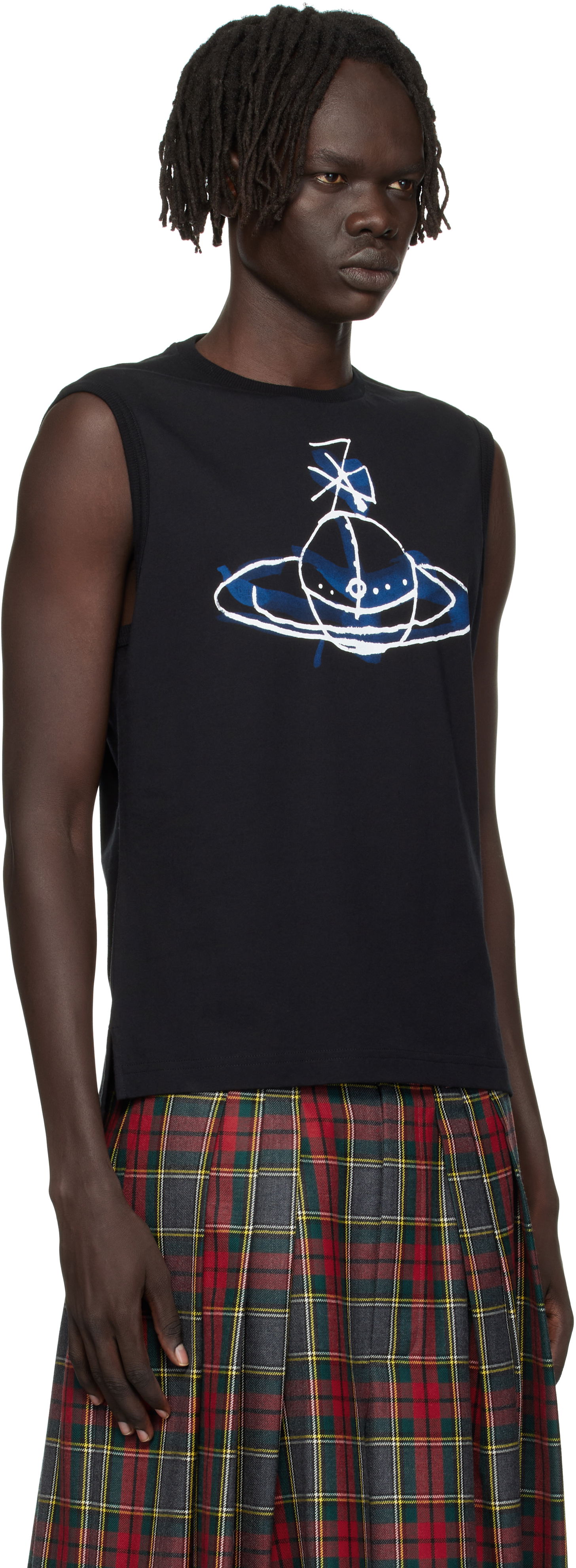 Потник Vivienne Westwood Vivienne Westwood Drawn Orb Sleeveless T-Shirt Черно | 2G01000A-J001M-, 1