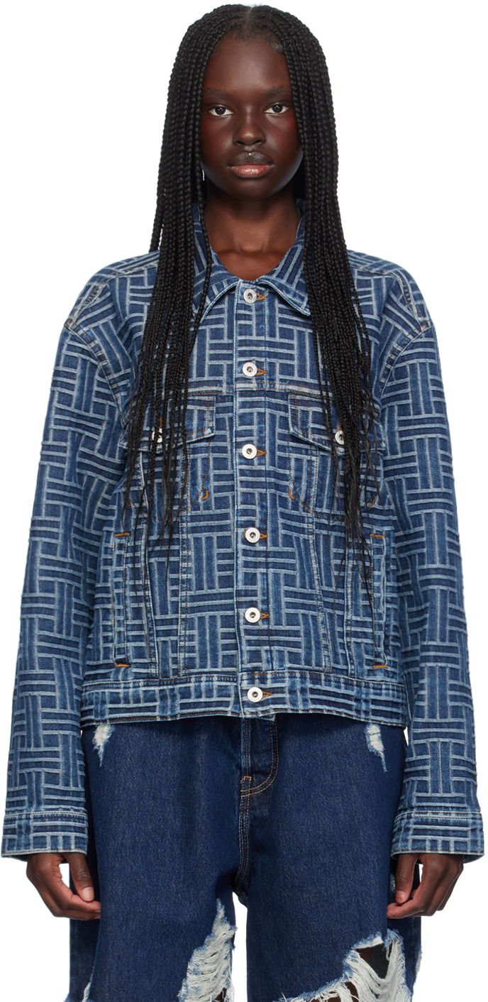 Яке KENZO Blue Paris ' Weave' Denim Jacket Синьо | FE62DV2486J3