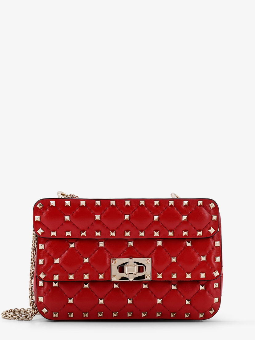 Чанта през рамо Valentino Rockstud Spike Shoulder Bag Бургунди | 5W0B0123NAP0NO