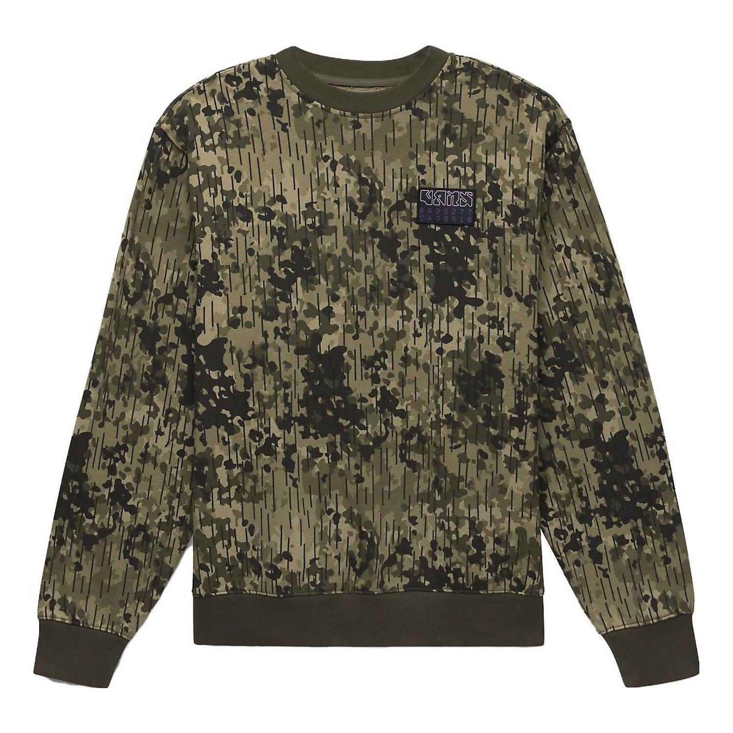 Пуловер Vans Rain Camo Crew Sweatshirt Зелено | VN0008UKCBI, 0