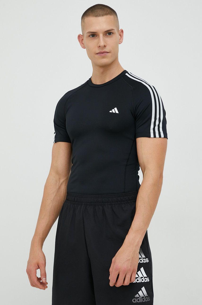 Тениска adidas Performance Techfit 3-Stripes Training T-Shirt Черно | HD3525, 0