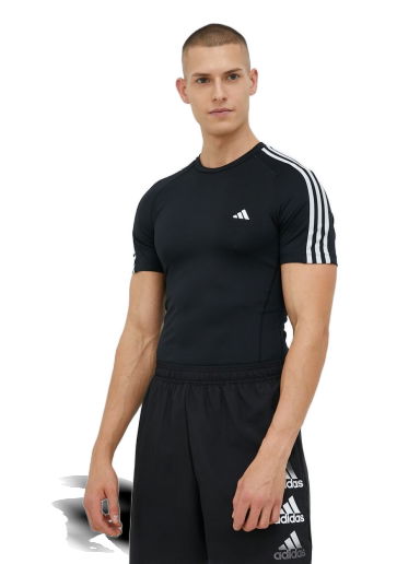 Тениска adidas Performance Techfit 3-Stripes Training T-Shirt Черно | HD3525