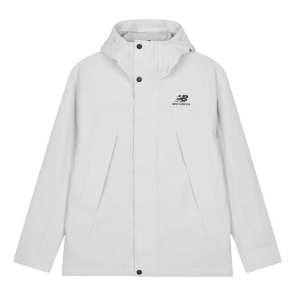 Ветровка New Balance Logo Print Windproof Jacket Бяло | AMJ23357-GYM, 0
