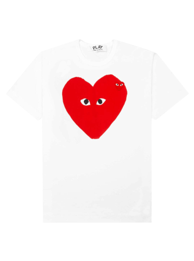 Тениска Comme des Garçons PLAY Red Emblem Small Eyes T-Shirt Бяло | AZ T220 051 1