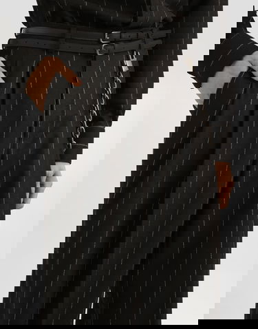 Панталони Dolce & Gabbana Dolce & Gabbana Pinstriped Flannel Trousers Черно | GP168TFRZAPS8051, 3