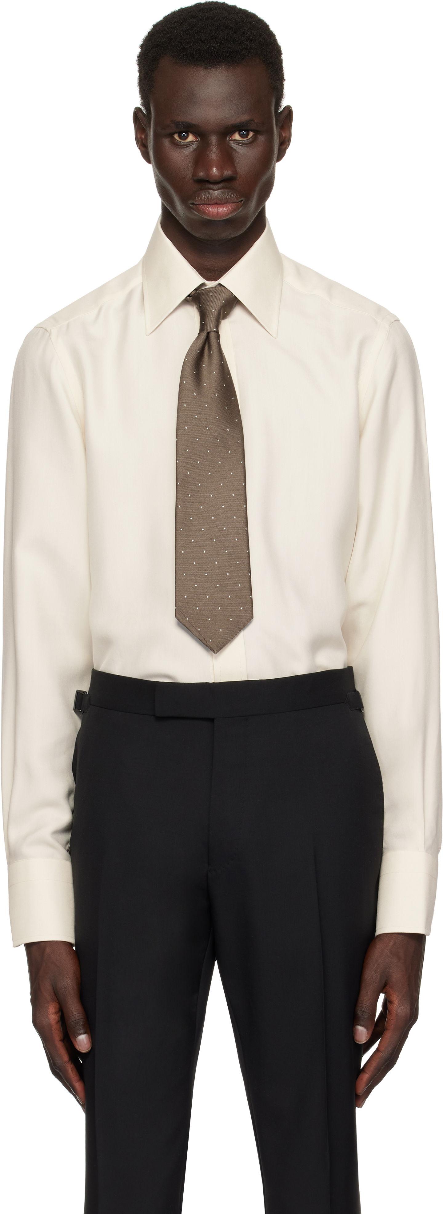 Риза Tom Ford TOM FORD Silk Twill Slim Fit Shirt Бежово | HSBC01-SUS02, 0