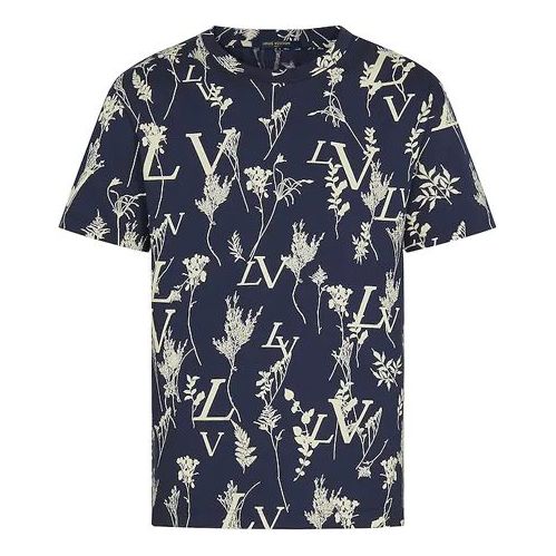 Тениска Louis Vuitton Leaf Discharge Wheat Ear Print T-Shirt Синьо | 1A7X2Z, 0