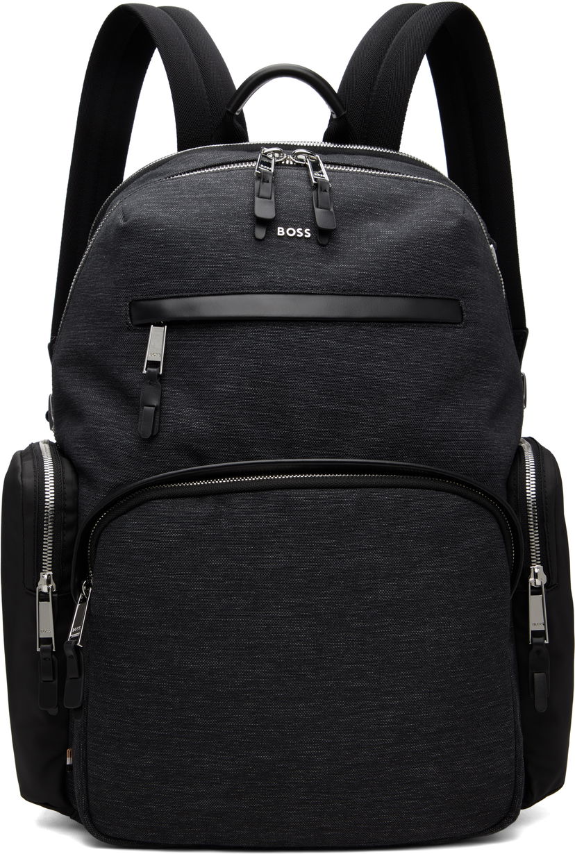 Раница BOSS Textured Fabric Hardware Backpack Черно | 50548018