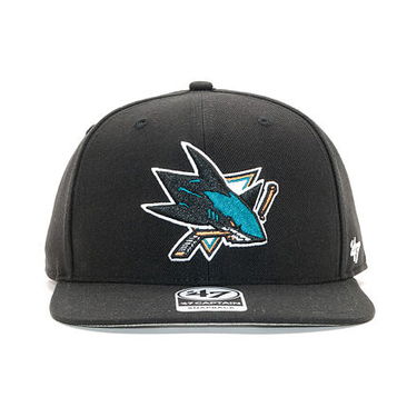 Шапка с козирка '47 Brand '47  Brand San José Sharks No Shot Captain Black Snapback Черно | H-NSHOT22WBP-BKB-OSF, 1