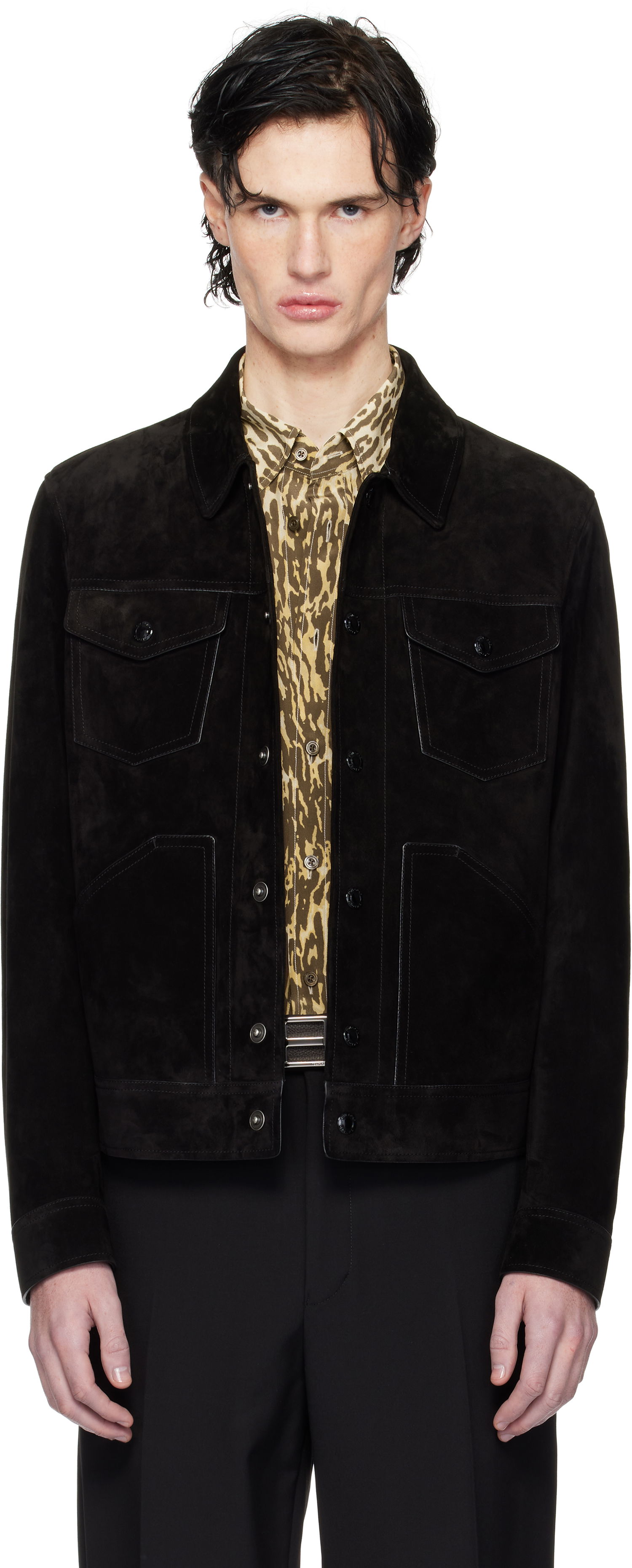 Яке Tom Ford Suede Western Jacket Черно | LBI001-LMS001S23, 0