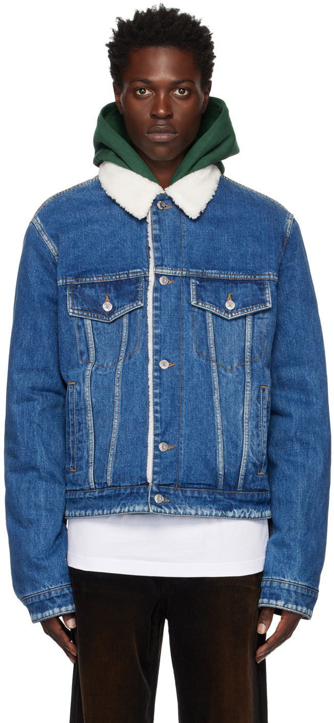 Яке We11done We11done Regular-Fit Sherpa Denim Jacket Синьо | WD-DJ3-22-362-U-BL, 0