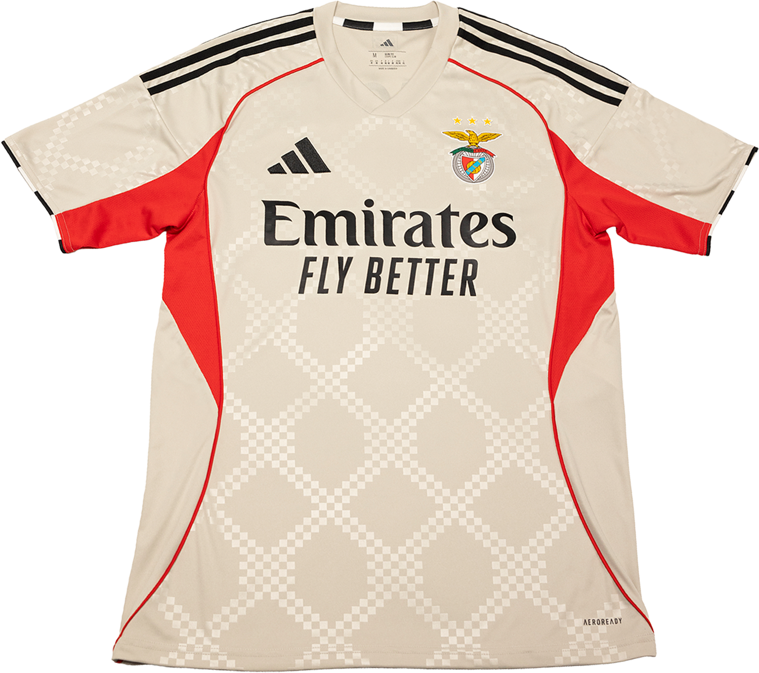 Фланелка adidas Performance Benfica Youth Away Patterned Jersey 25/26 Бежово | JN9947, 1