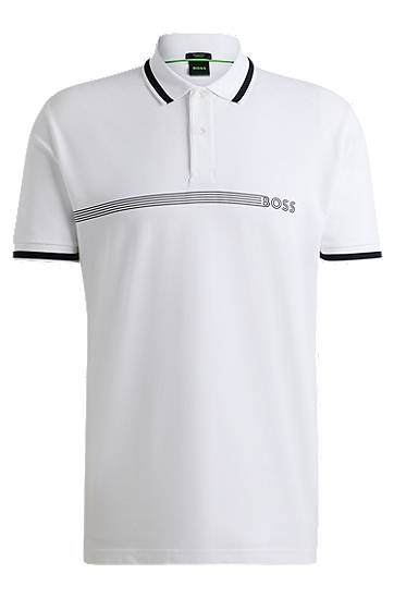 Поло тениска BOSS BOSS Polo Shirt with Stripes and Logo Бяло | 50519745, 0