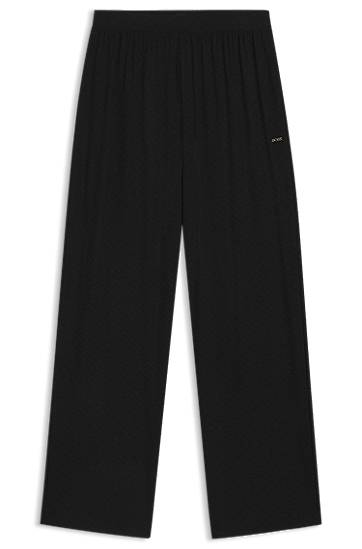 Пижама BOSS Monogram-print pyjama bottoms with logo plate Черно | 50550711