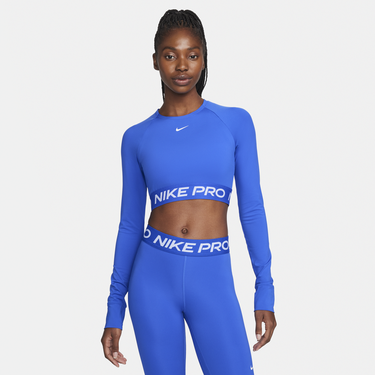 Съкратен топ Nike Pro 365 Dri-FIT Long Sleeve Cropped Top Синьо | FV5484-405, 1