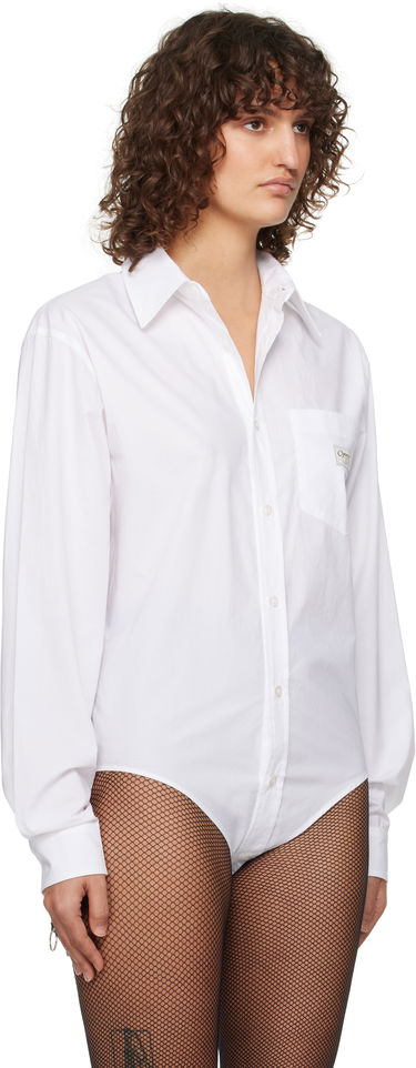 Риза Coperni Poplin Shirt Bodysuit Бяло | COPCH45F2010, 3
