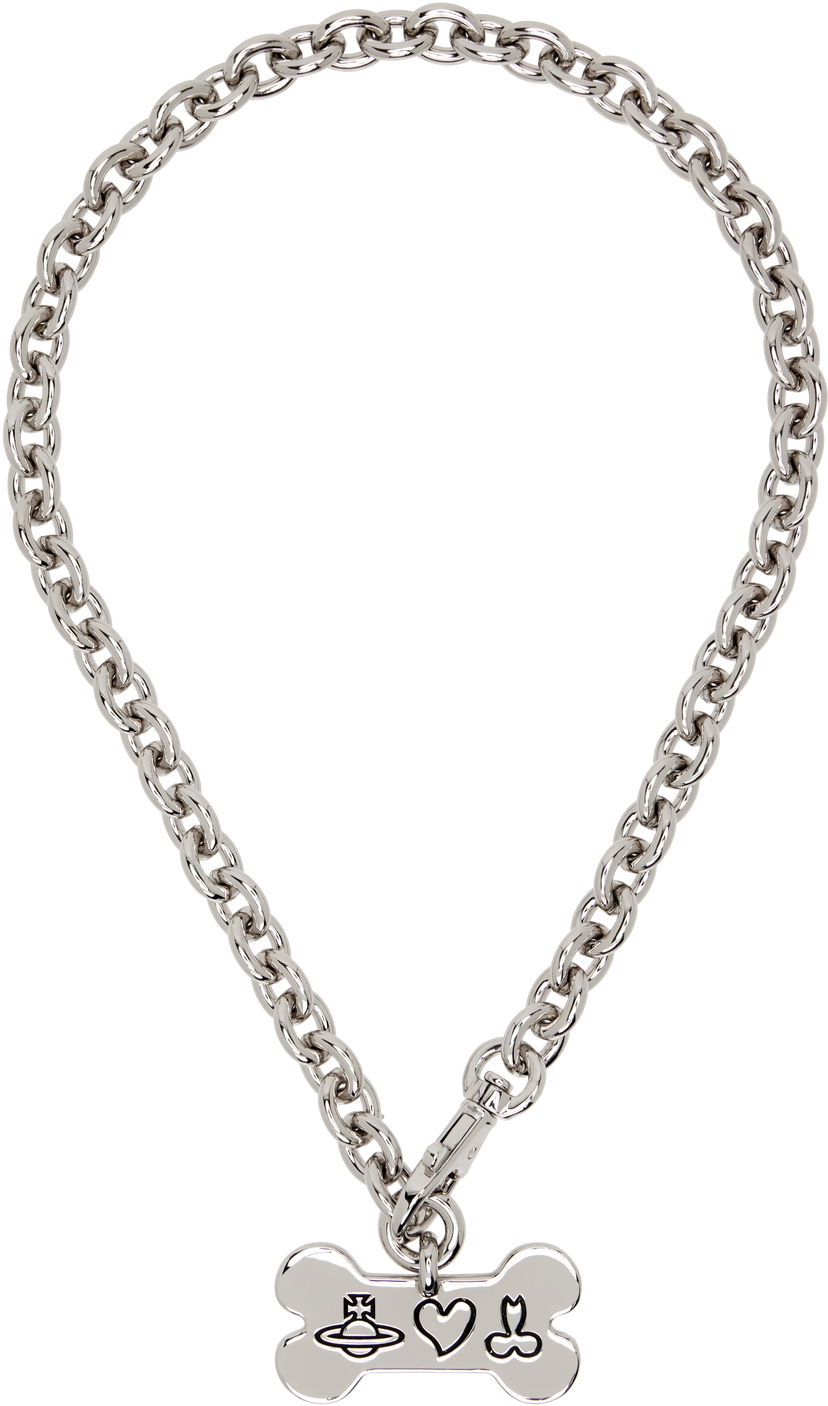 Колие Vivienne Westwood Vivienne Westwood Dog Tag Necklace Металик | 63010141-02P017-