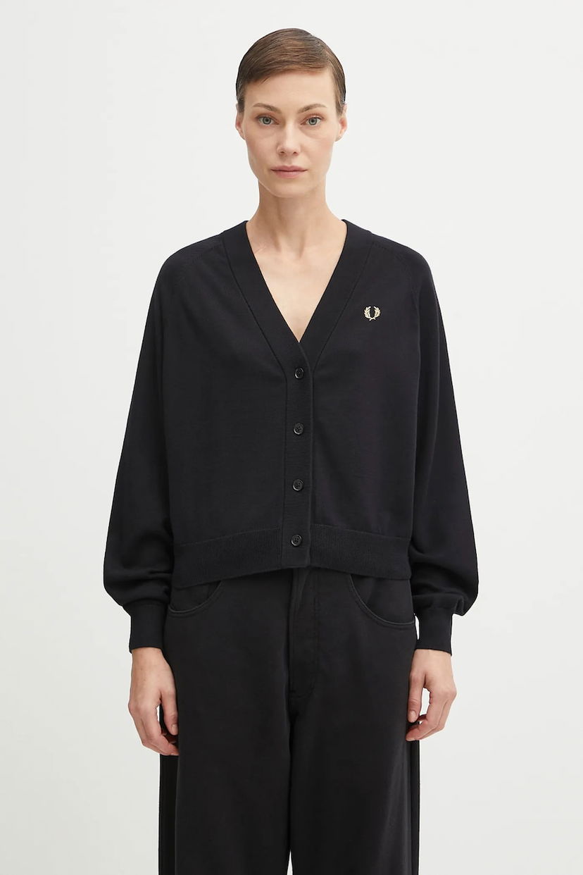 Пуловер Fred Perry Fred Perry Women's Knitted Cardigan Черно | K1120