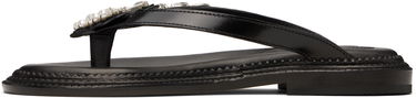 Кецове и обувки Simone Rocha Simone Rocha Embellished Flower Flip-Flops Черно | SLD54B 0740, 2