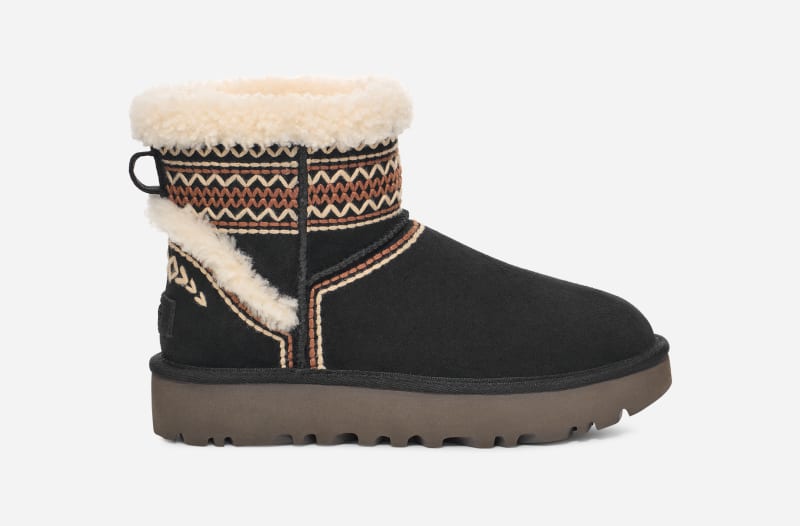 Кецове и обувки UGG Classic Mini Atherson Suede Boots Черно | 1158281-BLK, 0