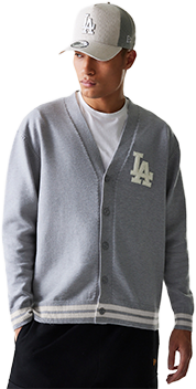 Пуловер New Era MLB Los Angeles Dodgers Knit V-Neck Cardigan Сиво | 60684476-30, 0