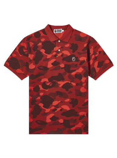 Поло тениска BAPE Color Camo Ape Head One Point Polo Червено | 001POJ801001M-RED