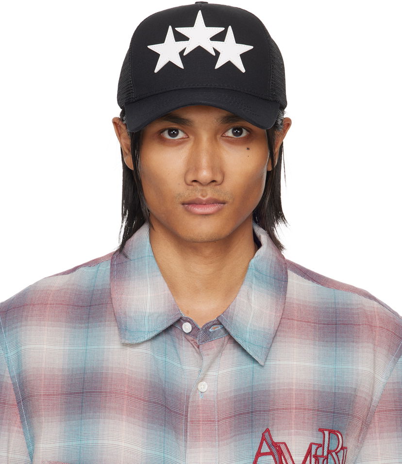 Шапка с козирка AMIRI 3 Star Trucker Cap Сиво | XMAH002