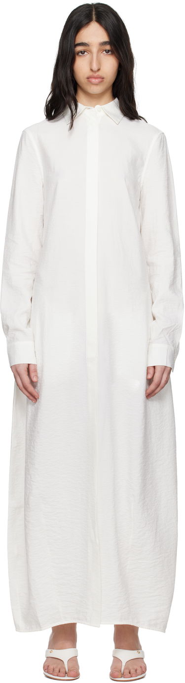 Pокля TOTEME TOTEME Parachute Shirt Maxi Dress Бяло | 251-WRD4489-FB0368, 0