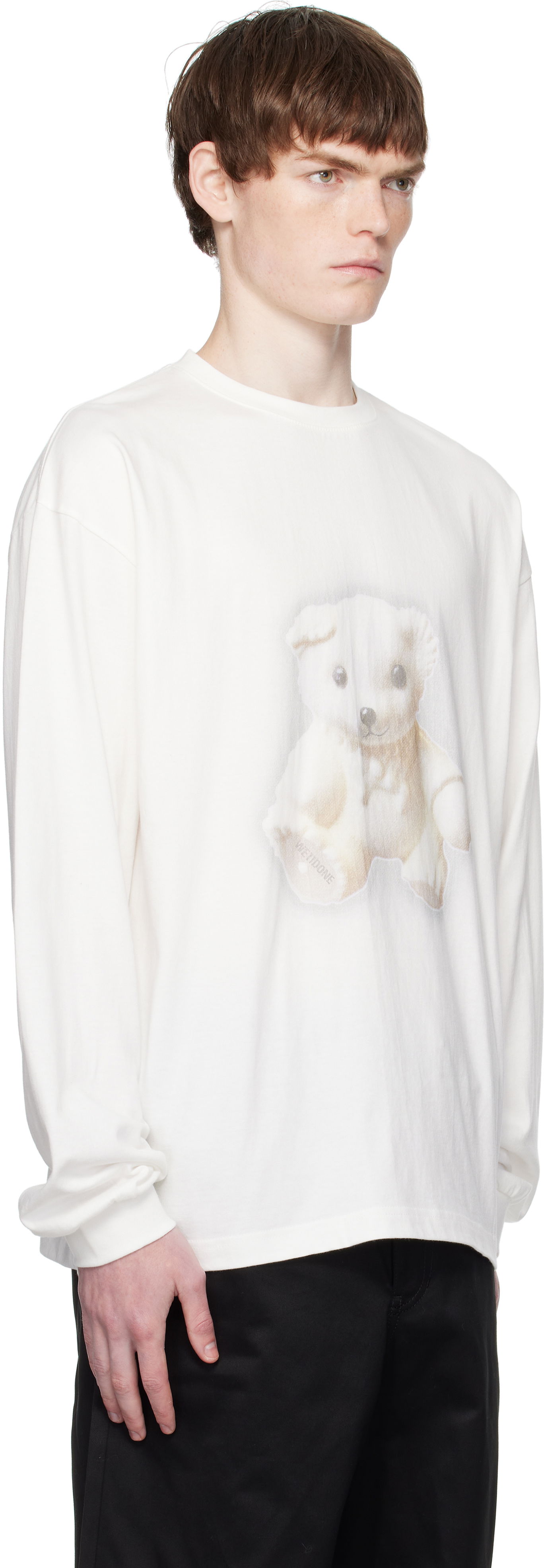 Тениска We11done We11done Glow Teddy Graphic Long Sleeve Tee Бяло | WD-TT2-25-775-U-WH, 1
