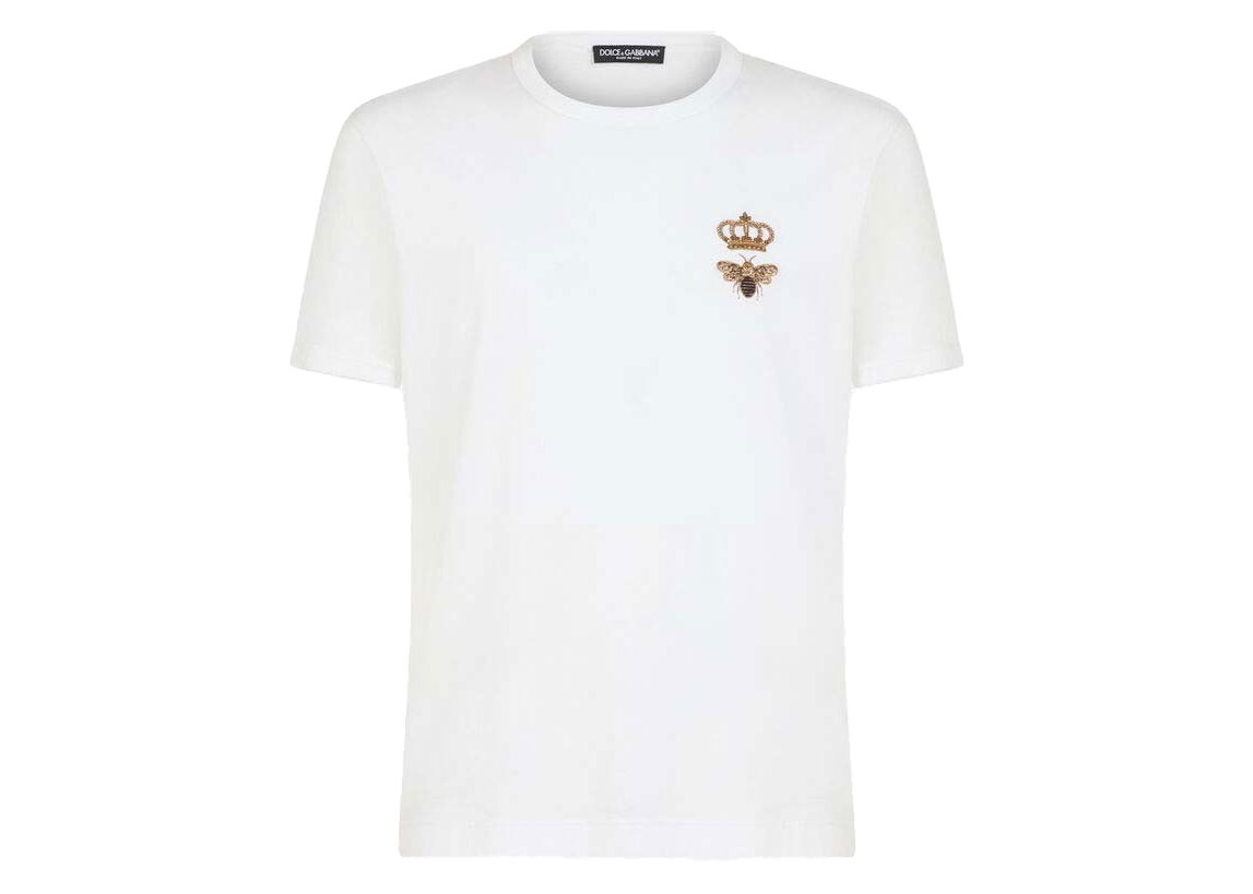 Тениска Dolce & Gabbana Cotton French Wire Embellishment T-shirt White Бяло | G8JX7ZG7WUQW0800, 0