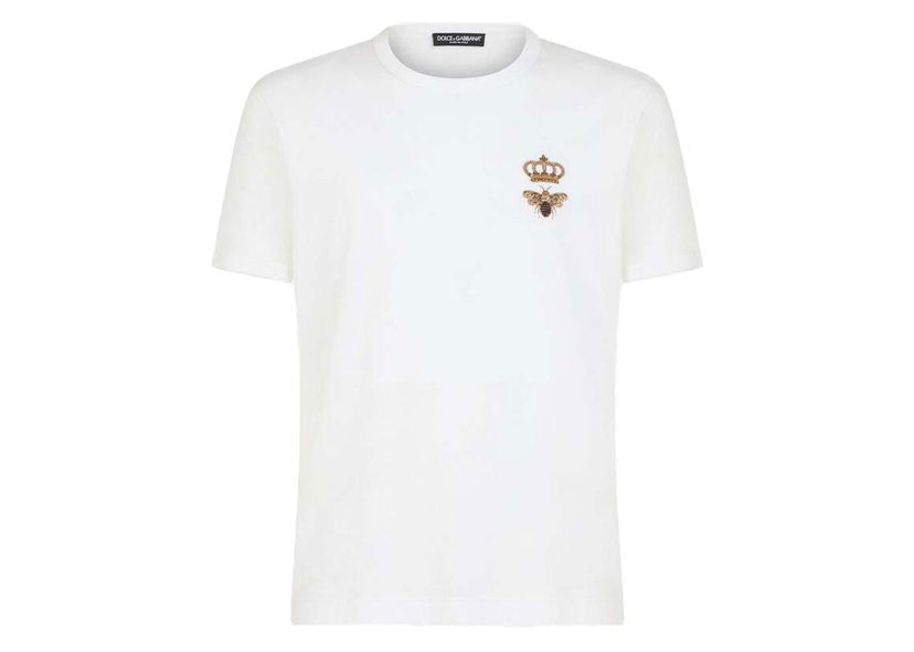 Тениска Dolce & Gabbana Cotton French Wire Embellishment T-shirt White Бяло | G8JX7ZG7WUQW0800
