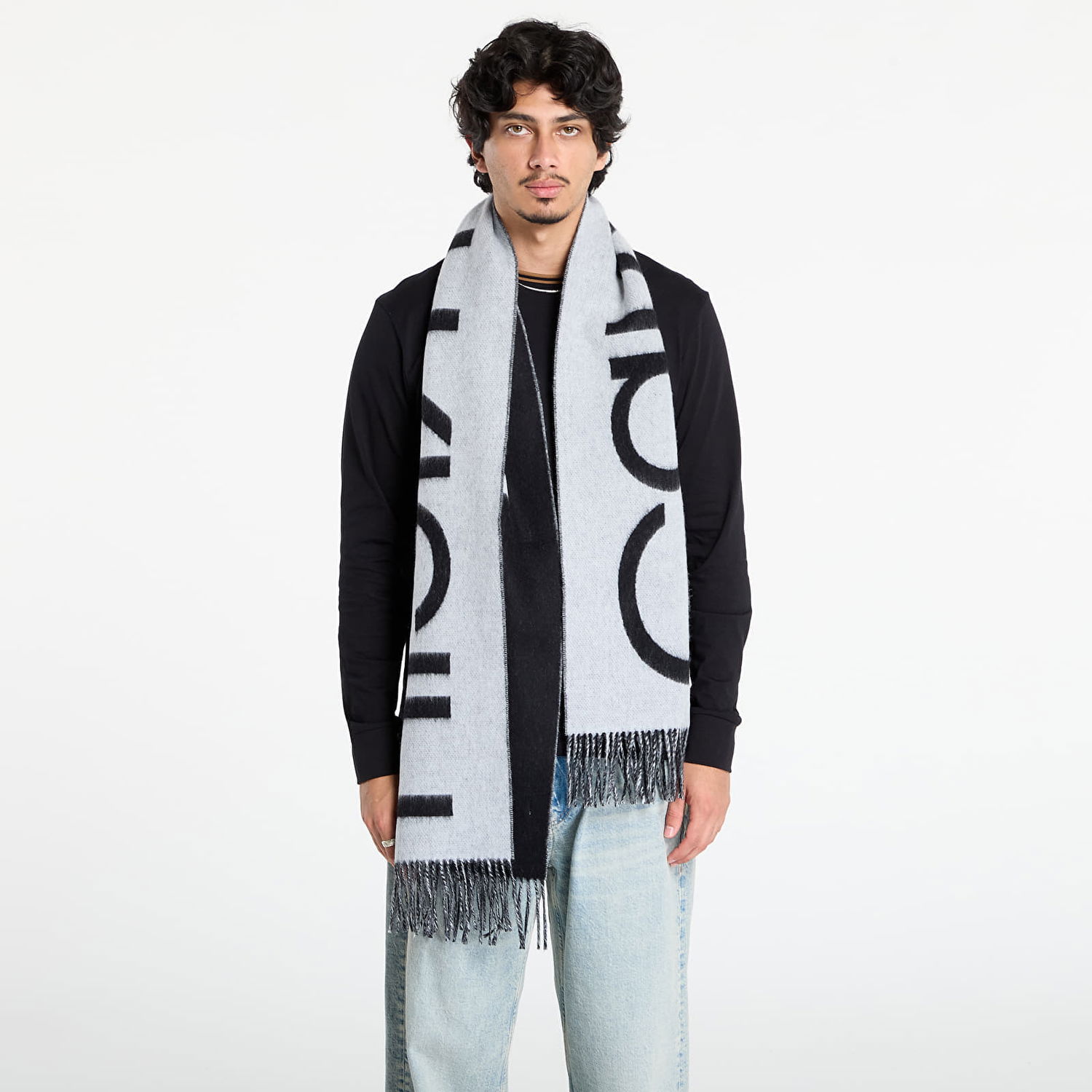 Шал CALVIN KLEIN Calvin Klein Bold Logo Brushed Scarf Сиво | LV04D8026G UB1, 0