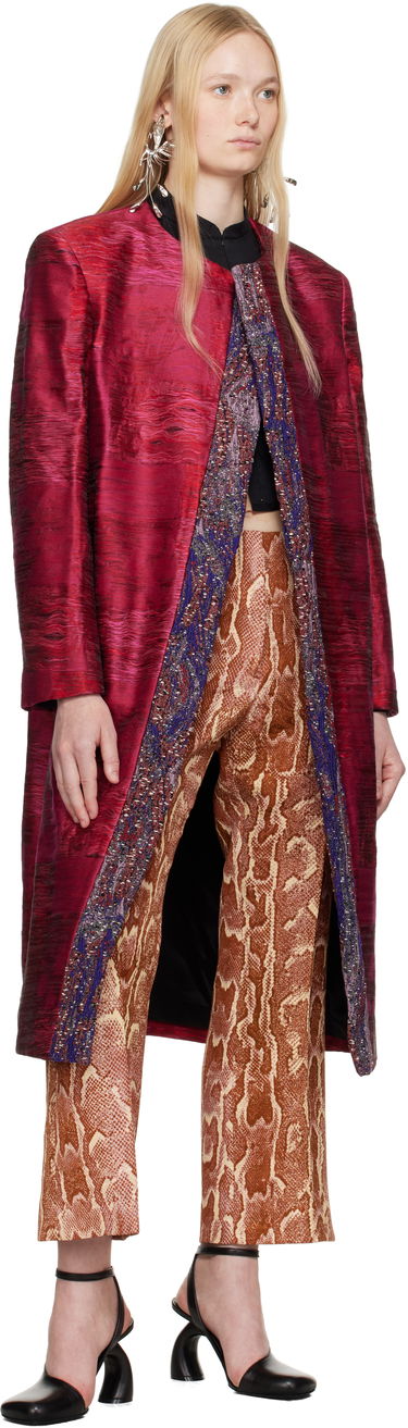 Палта Dries Van Noten Dries Van Noten Jacquard Panel Coat Червено | 251-010222-1544, 3