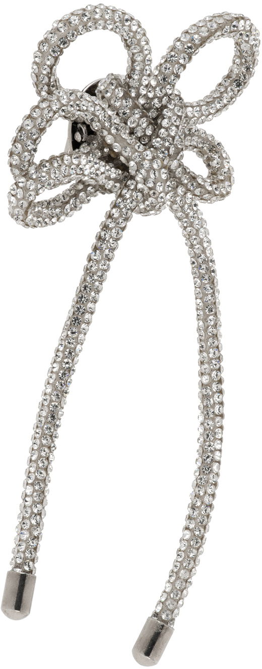 Обеци Acne Studios Crystal Cord Single Clip-On Earring Сиво | C50427-, 1