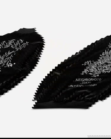 Яке бомбър Neighborhood Velvet Tokyo Japan Souvenir Jacket Черно | 252AQNH-JKM03 BLACK, 2