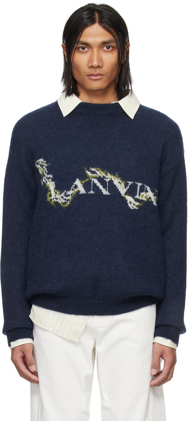 Пуловер LANVIN Mohair Sweater Тъмно синьо | RM-PO0040-K031-P24